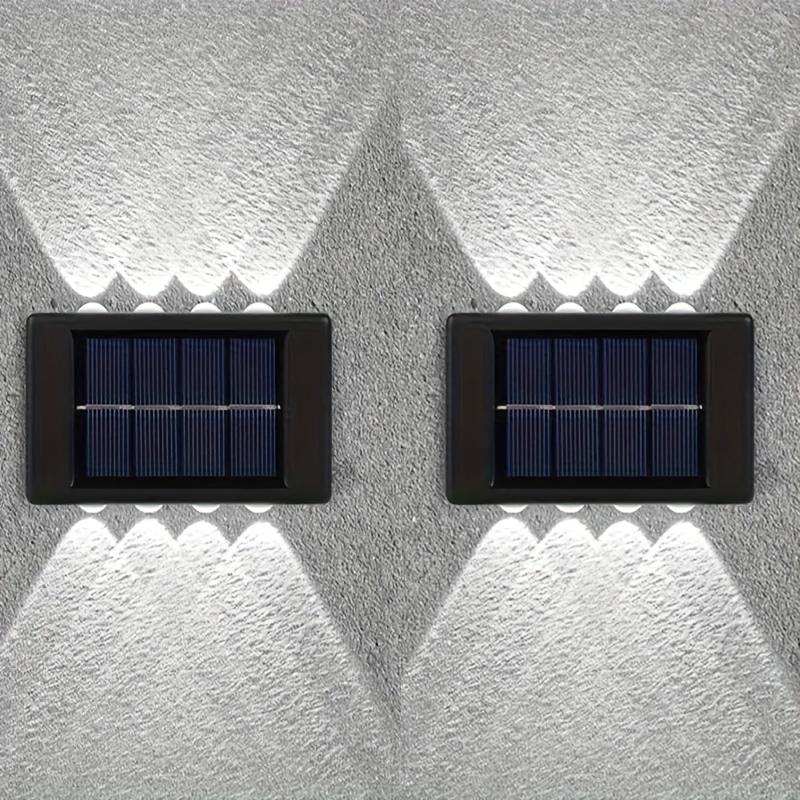 1/2 stk Solar Up Down Lights Utendørs Vanntett, Modern Nordic Sconce Belyser Utenfor Sollyssensor Lampe