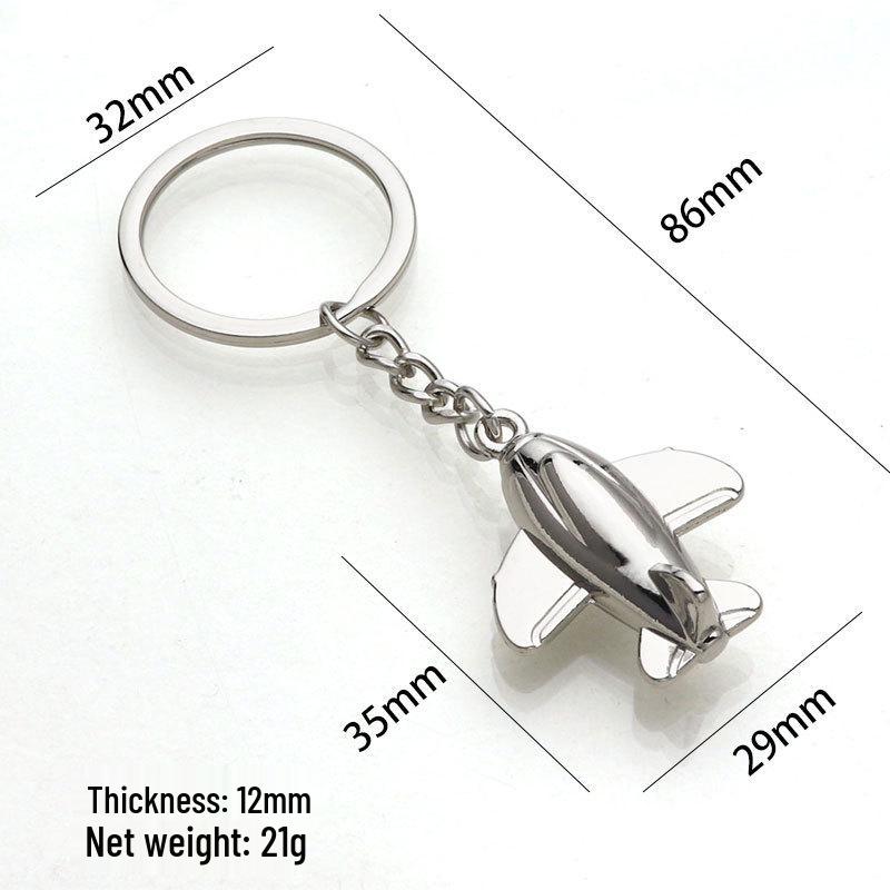 Creative Metal Airplane Keychain - Miniature Engine Pendant & Aviation Gift