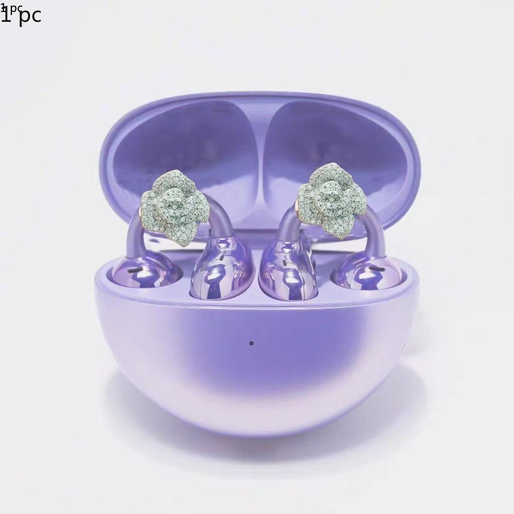 Fivela de Diamante para Fone de Ouvido FreeClip, Decoração de Clipe de Orelha para Fone de Ouvido, Acessórios de Floco de Neve, Brincos Femininos de Luxo Leve e Alto Nível, Acessórios de Orelha