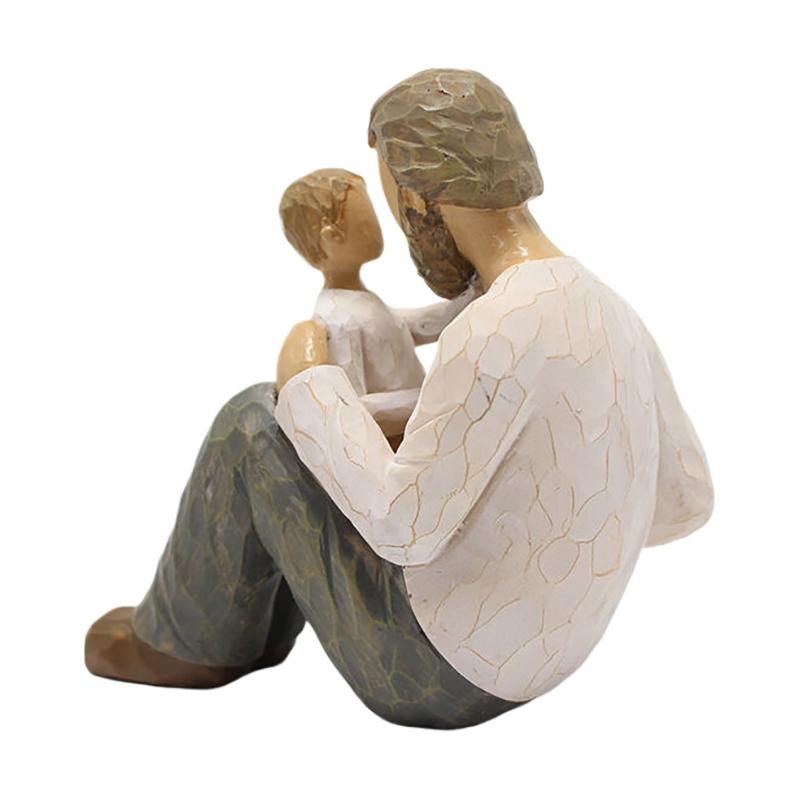 

Статуи Отца и Сына Семейная Фигурка Полимерная Смола Украшение Скульптура Ремесло Для Дома Спальни Гостиной Настольный Декор 12*7*11.5cm