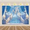 VIKAMA Winter Wonderland Backdrop Dreamy Ice Palace Tapestry Party Decor FrozenThemed Party Setup Baby Christening