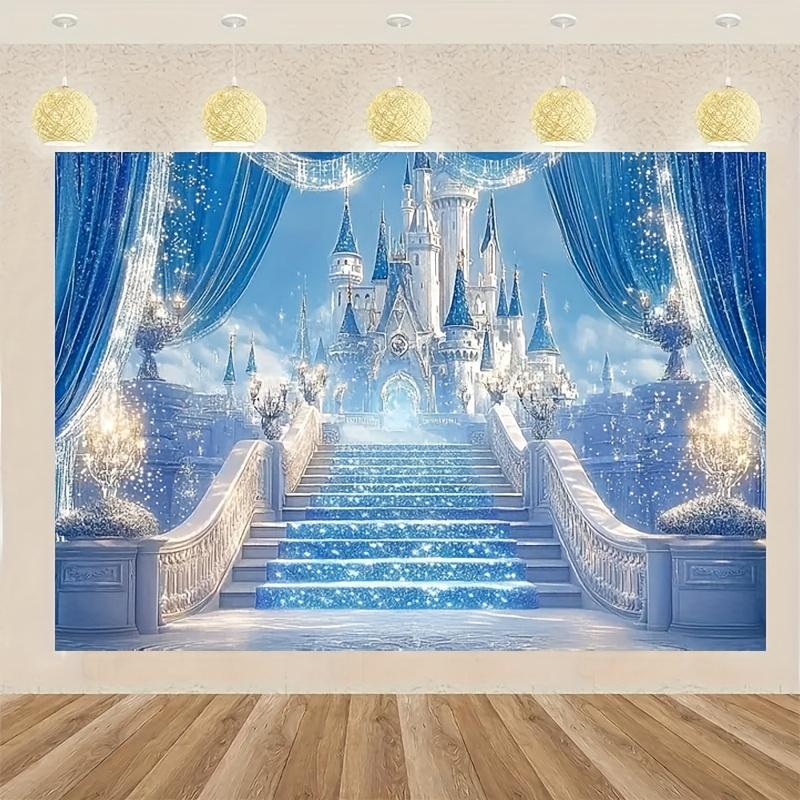 

VIKAMA Winter Wonderland Backdrop Dreamy Ice Palace Tapestry Party Decor FrozenThemed Party Setup Baby Christening 74x94cm(29x37in)