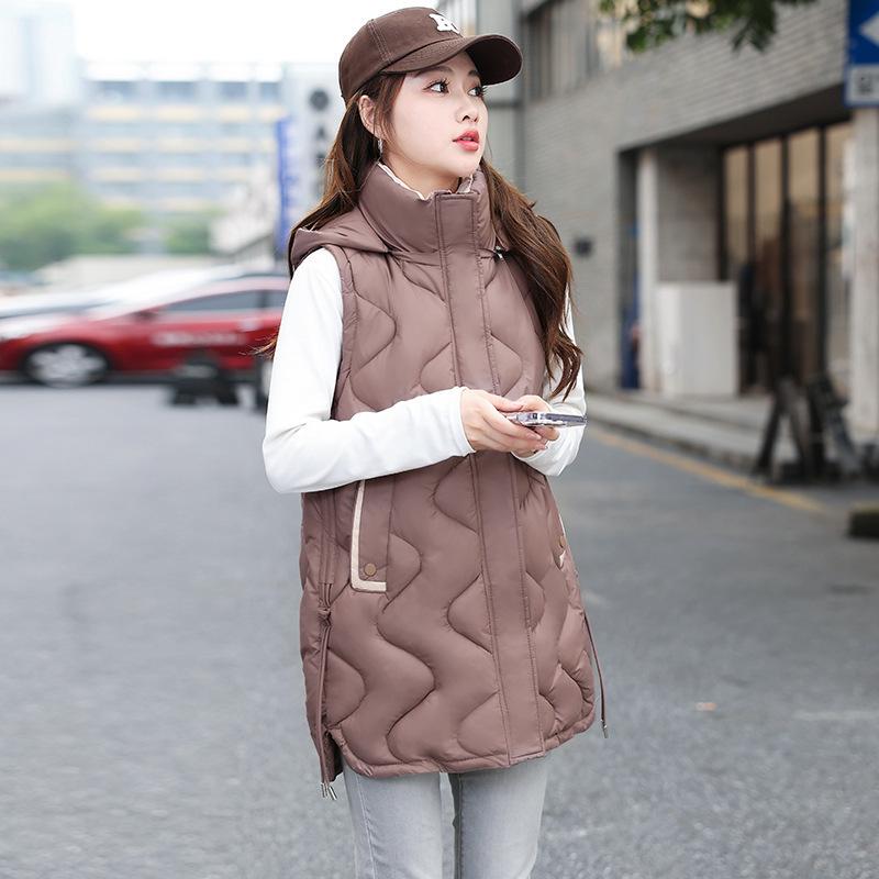 

Down cotton clothes vest women s medium and long autumn and winter new loose cotton vest cotton vest jacket tide XXL