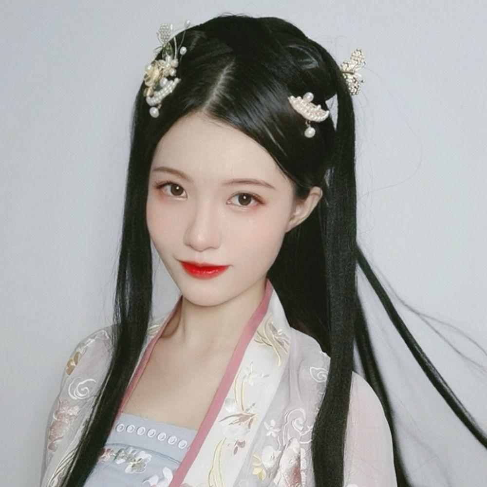 

Pearl Hair Comb Chinese Style Headwear Fan Shape Hairpin Hanfu Hair Sticks Ancient Style Hairpin