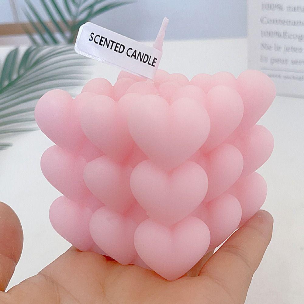 Silicone Love Cube Mold 3D Soap Mold DIY Candle Mould  Home Decor