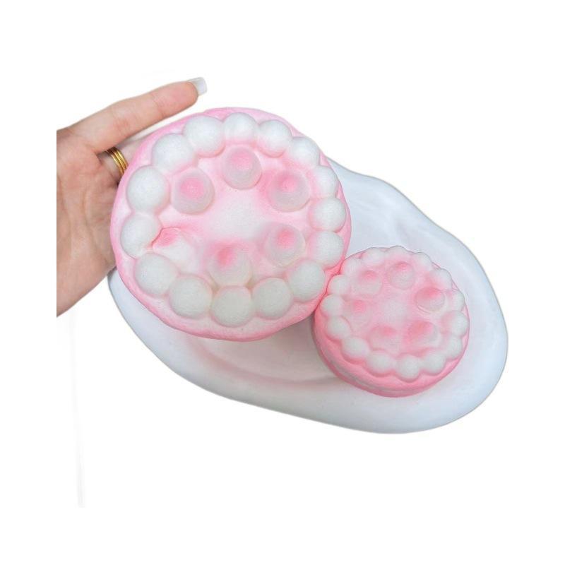 Super Soft Pink Realistic Strawberry Cake Toy Slow Rebound Squeeze Fidget Toy for Adult Office Stress Relief