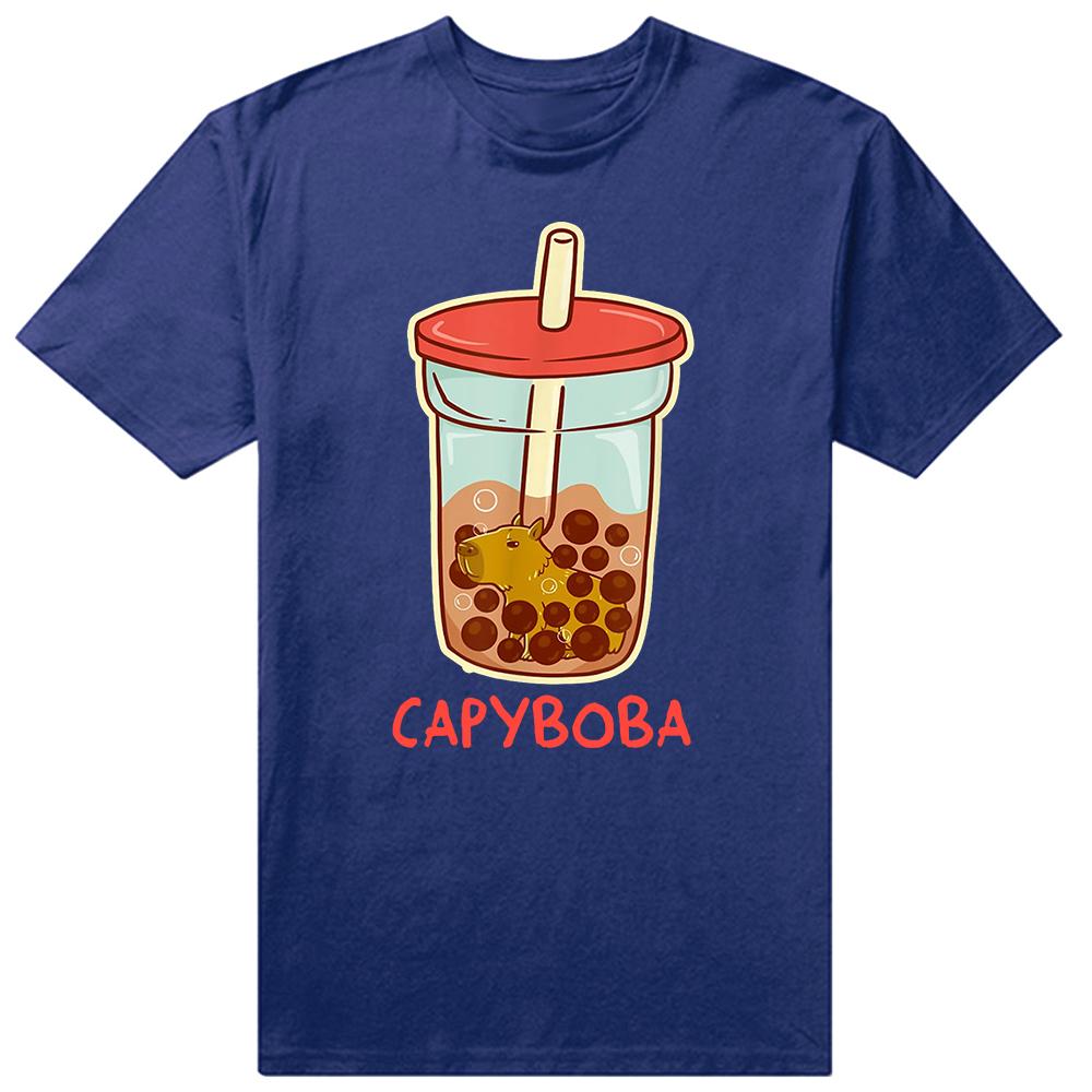 Retro Lustiges Capybara Don't Worry Be Capy T-Shirts Sommer Grafik Baumwolle Streetwear Kurzarm Geburtstagsgeschenke T-Shirt Männer