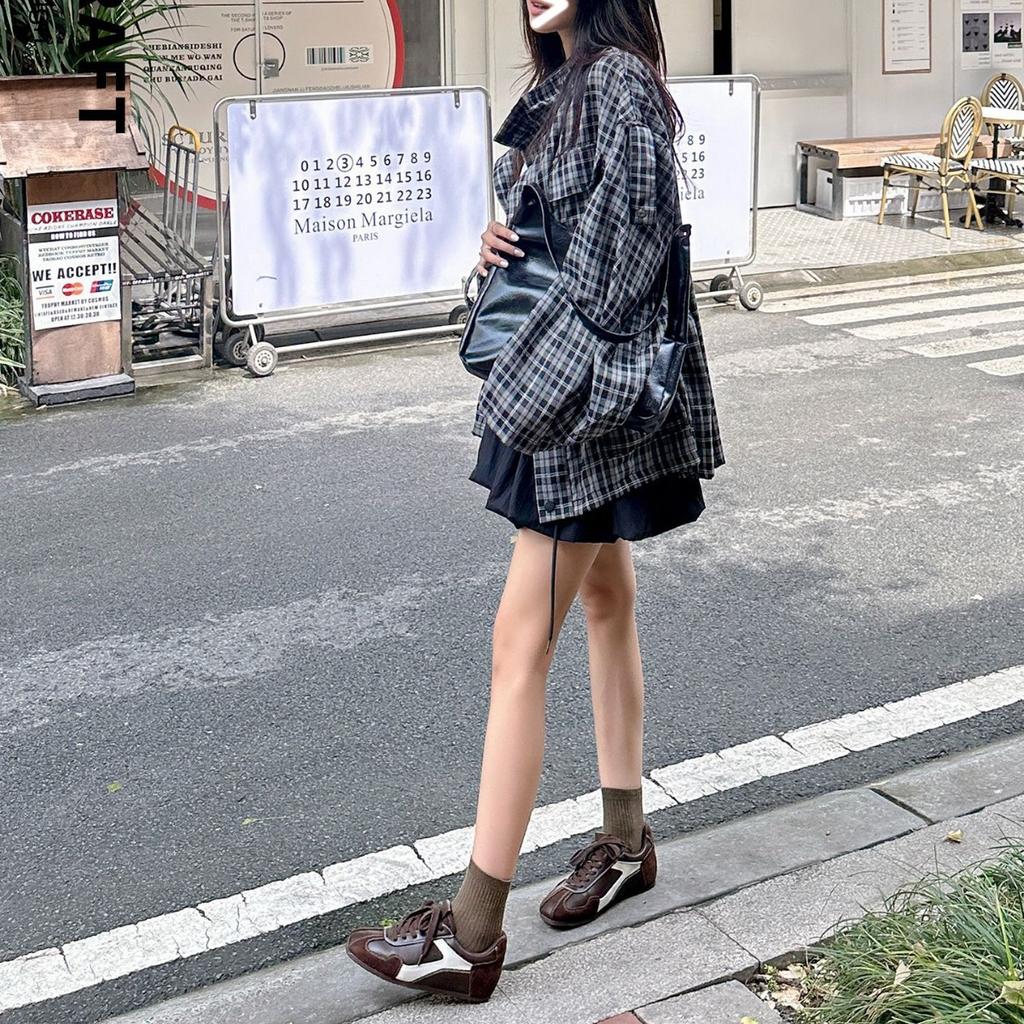 Blue cabinet version! Lace-up color matching inner height increase German training shoes women's 2025 new retro versatile Forrest Gump shoes sports 