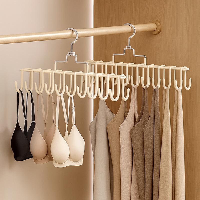 Multifunctional Non-Slip Camisole & Underwear Hanger with No-Trace Clips for Dorm or Home Storage.