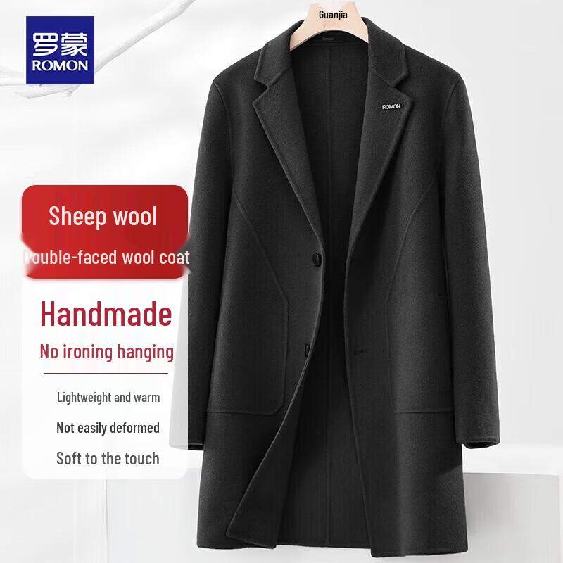 

Romon Men s Wool Blend Mid-Length Overcoat 180