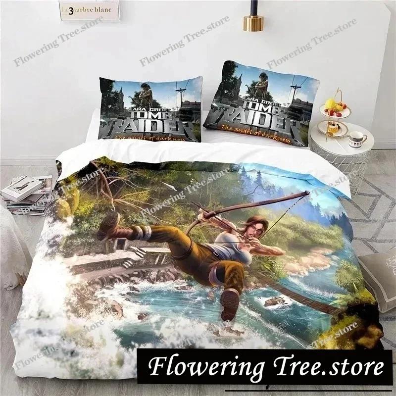 3D Print Game Tomb Raider Bedding Set Boys Girls Twin Queen Size Duvet Cover Pillowcase Bed Kids Adult Home Textile