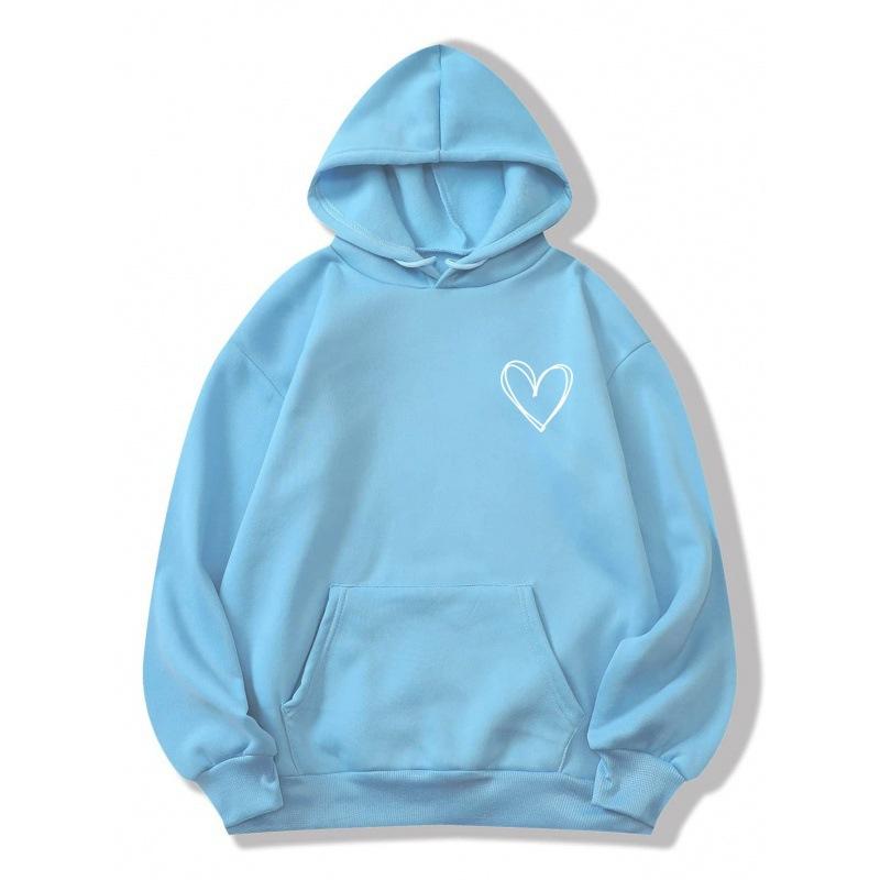 Autumn Love Printed Hoodies Fashionable Casual Sports Long Sleeved Women's Hooded Sweatshirts