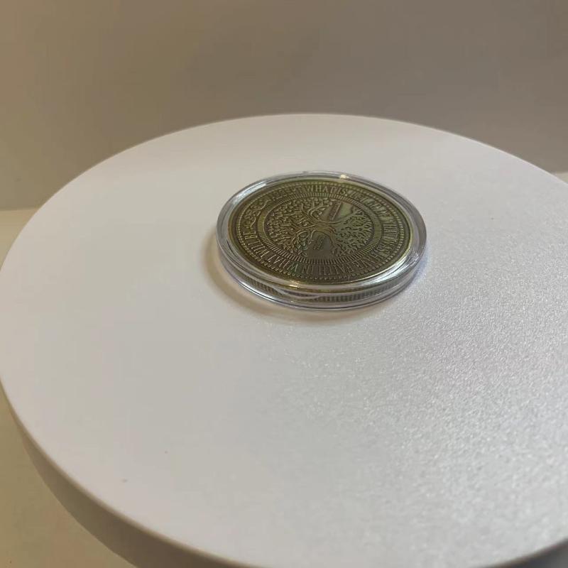 1 Stück Lebensbaum Gedenkmünze Wandernde Münze Gedenkmedaille Abgenutztes Relief Bronze Silbermünze Sammlungsmünze