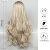 French Style Fashionable and Elegant Long Curly Hair for Women Without Bangs, Split Wig, Gold Gradient, Medium To Long Style, Daily Wig