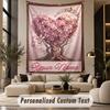 Valentine Love (32) Theme Custom Tapestry Personalized Custom Name Text Wall Hanging Tapestry Home Decor Background Cloth