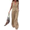 2025 Women's Fashion: European & American Solid Color Vest and Long Pants Two-Piece Casual Set