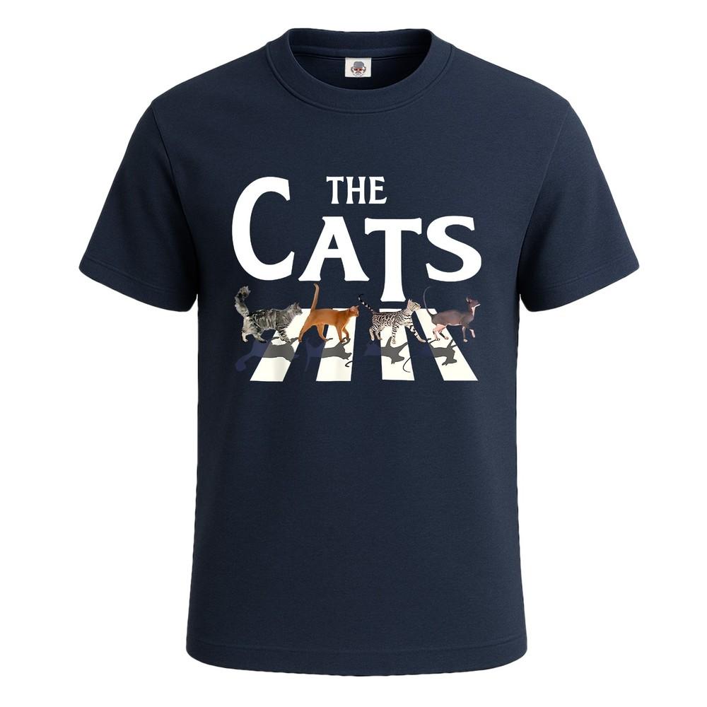 The Cats Abbey Road Shirt Funny Cat Lovers Men's T Shirt Funny Party Shirt Top