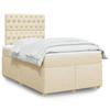 VidaXL Slat Bed Base with Mattress Cream 120x200 Cm Fabric, Bed, Platform Bed, Panel Bed, Furniture of 3293559