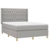 Exclusive House - Bed Slat Base with Mattress Light Grey 140x200cm Fabric