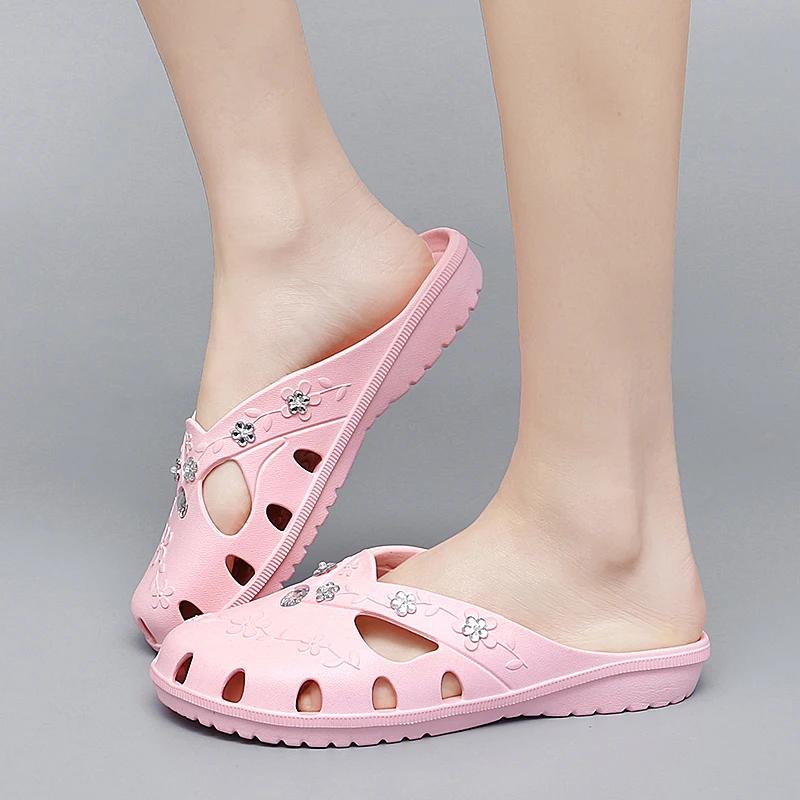 Slippers Women Breathable Outdoor Platform Women Jelly Slippers Indoor House Beach Roma Hole Shoes In Summer Zapatos De Mujer