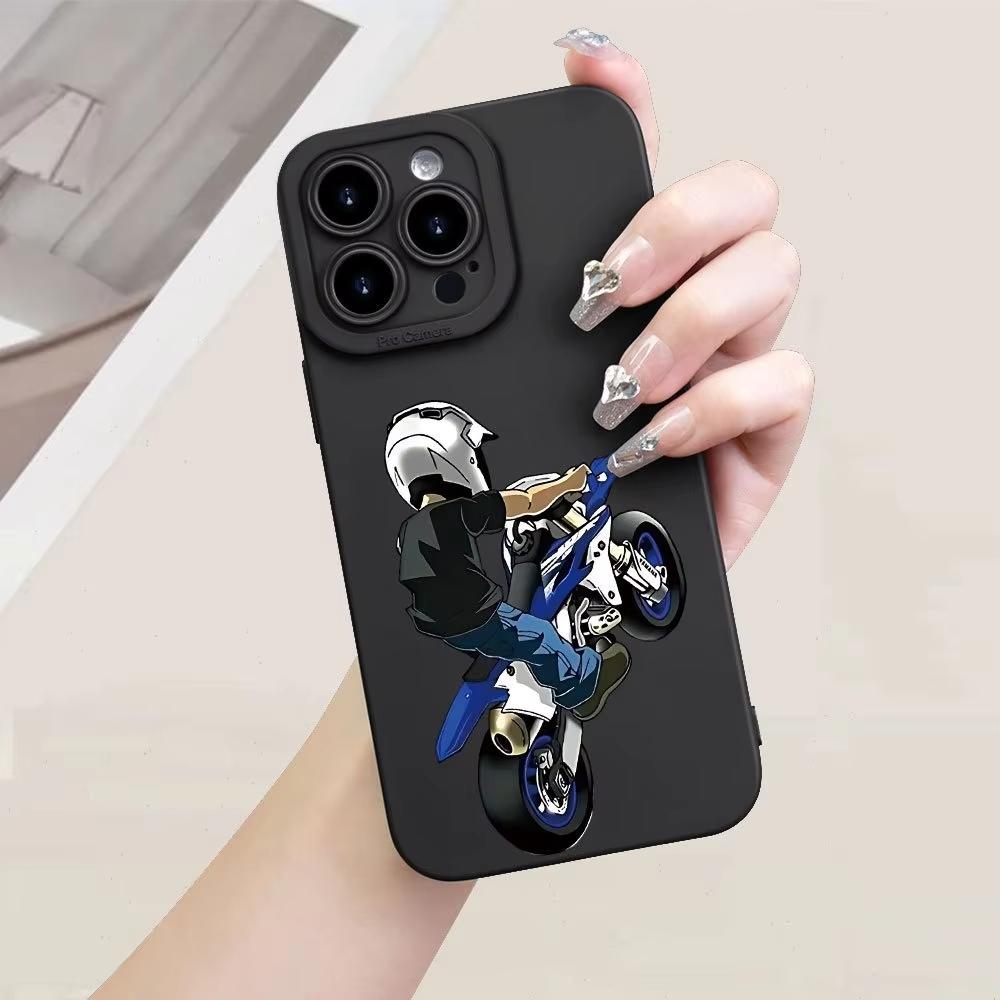 Motorcycle Rider Design Creative And Popular TPU Phone Case For iPhone 17 Air 16 15 14 13 12 11 Pro Max XS XR 7 8 Plus 17E Cover