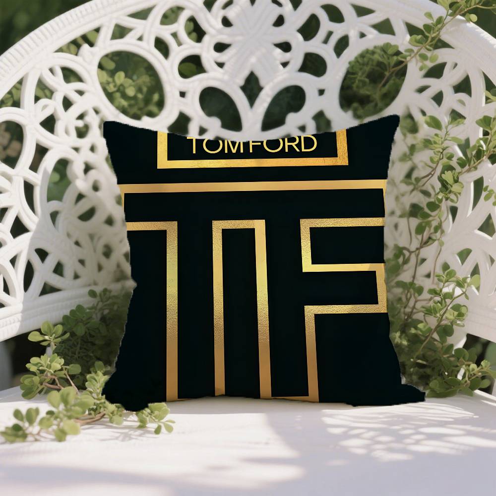 Beliebte T-Tom F-Ford Luxusgüter Kissenbezug Hausstaubmilbenabweisender Kissenbezug Verdeckter Reißverschluss Seidiger Kurzplüsch Sofa Kissenbezug