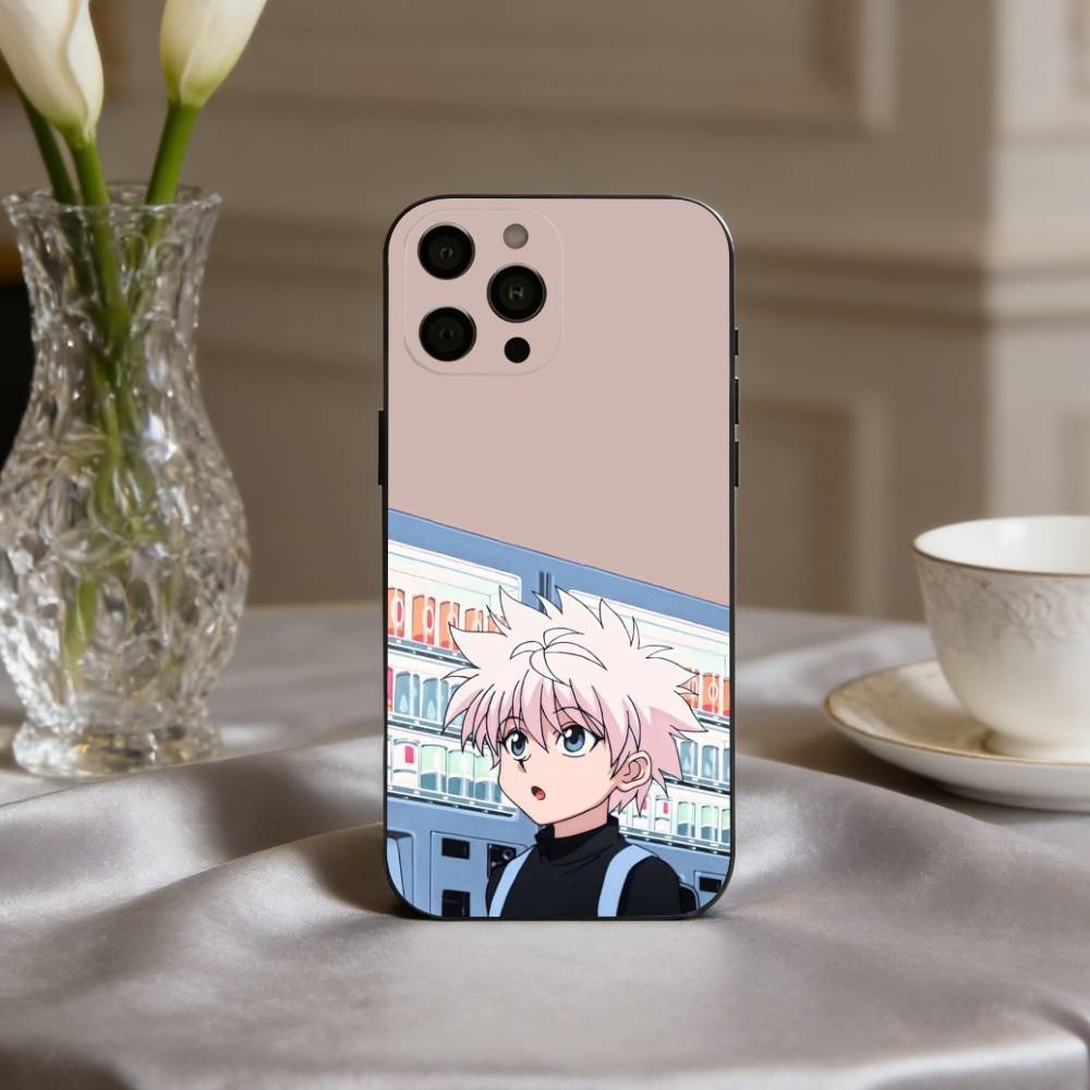 K-Killua Z-Zoldyck H-Hunter X Hunter Phone Case For iPhone 17pro,16,15,14,13,12,11 Plus,Pro Max,XS,Soft Silicone Black Cover