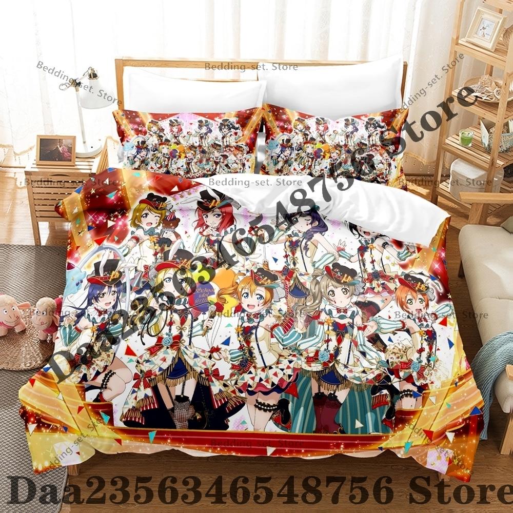 

Kawai Lovelive Kousaka Honoka Beding Set Personality thre-piece set Bed Linen Set Adult People Bedrom Duvetcover Sets Anime Bed Shet Set 100*200cm Single