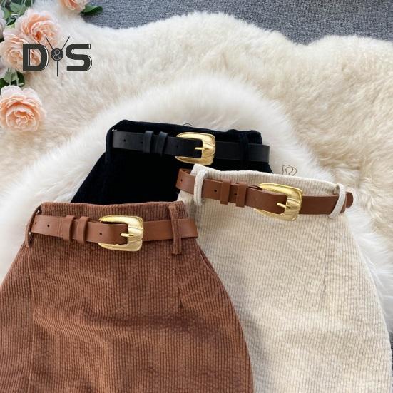 Dámská sukně dělená jednobarevná sukně s vysokým pasem měkká tlustá hřejivá měkká vložka dojíždění elegantní styl zapínání na zip délka do poloviny lýtek midi sukně