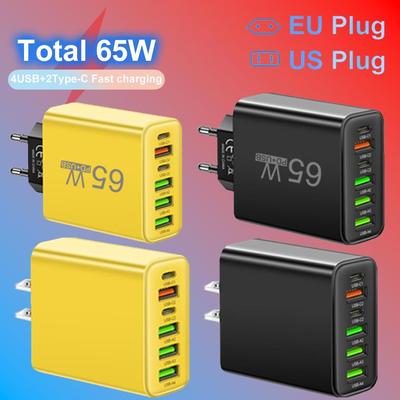 3.1A Multi-Port Travel Charger with 2 Type-C PD & 4 USB Ports for Mobile Phones