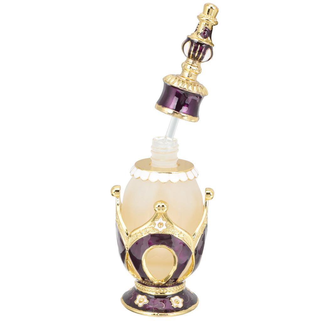 Decorative Glass Perfume Bottle Alloy Aroma Container Empty Refillable Essential Oil Diffuser Travel Sub Bottle Gift