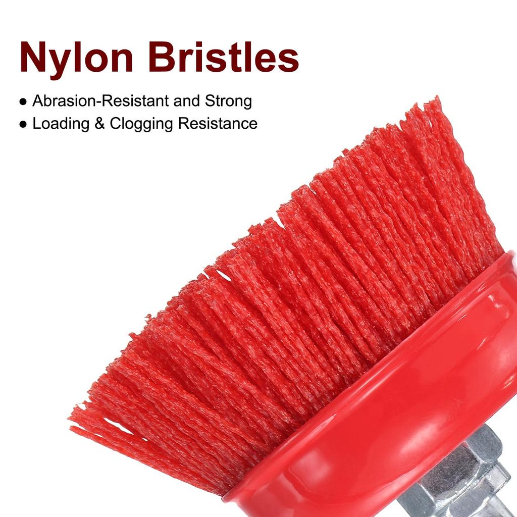 uxcell 6-inch Nylon Cup Brush 5/8-11 Arbor 80-Grit Surface Cleaning Polishing