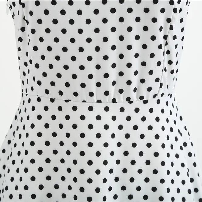 Vintage Dress Women Summer Sexy Polka Dot Print Halter Party Dresses Vestidos Robe Pin Up Rockabilly Y2K Dress