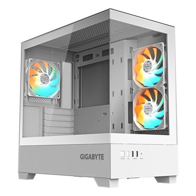 GIGABYTE C201 PANORAMIC ICE Micro-ATX Mid-Tower PC Case, White C201PI CS9312