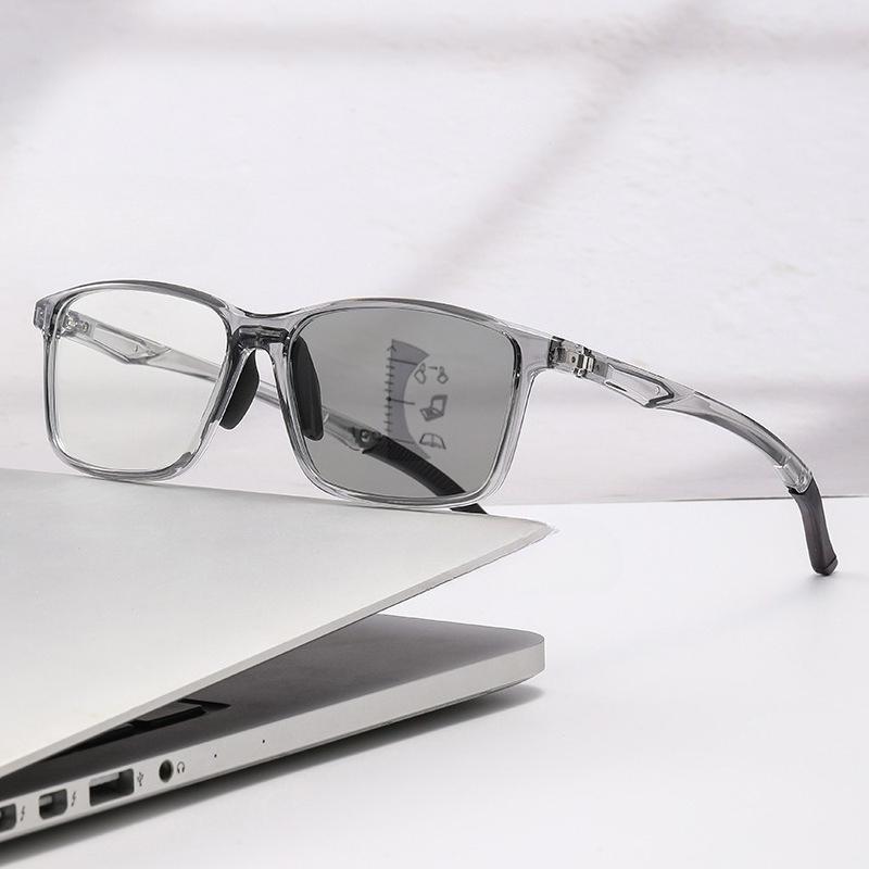 Ultralight Women's Photochromic Reading Glasses Men Retro Progressive Multifocal Eyewear Anti-UV Discoloration Far Sight Glasses