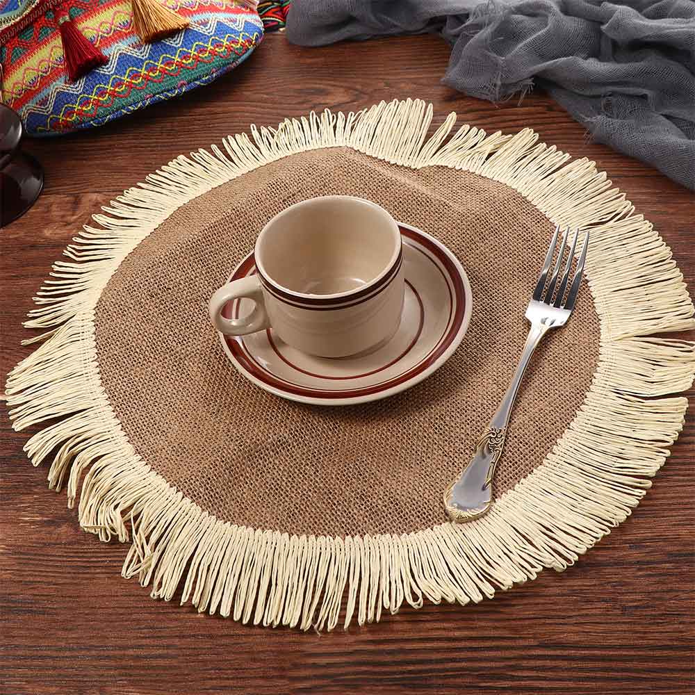 Coaster Party Home Decoration Non-slip Boho Fringe Table Mat Insulation Pad Placemat Cup Pad