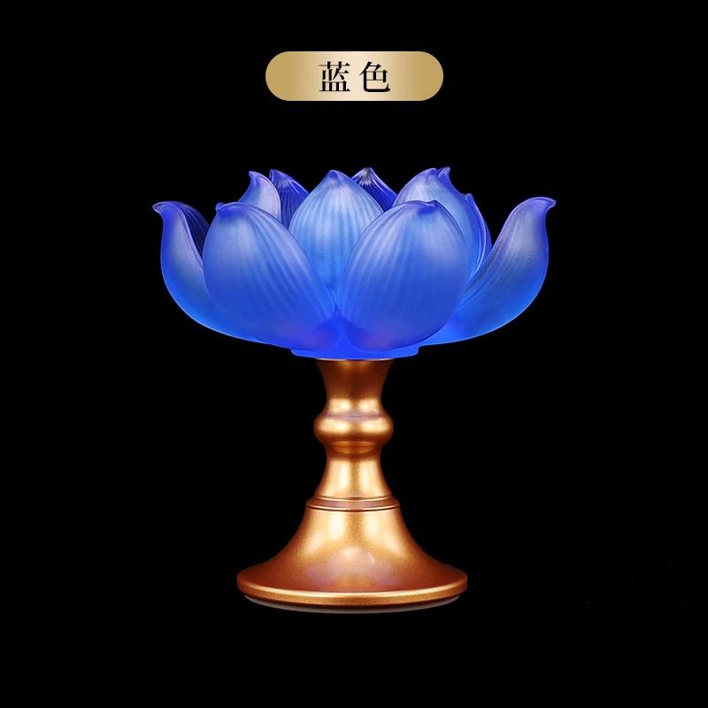 1pc Glazed Candle Holder Lotus Candle Holder Temple Sacrificial Candle Holder Chinese Buddhist Utensils No Candles Included