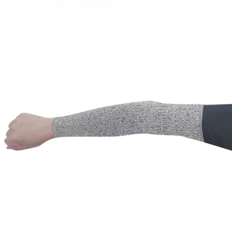 1Pc Level 5 Safety Sleeves Anti Cut Arm Puncture Gloves HPPE Cut Resistant Anti-Puncture Work Protection Arm Safety Sleeves M-40cm серый