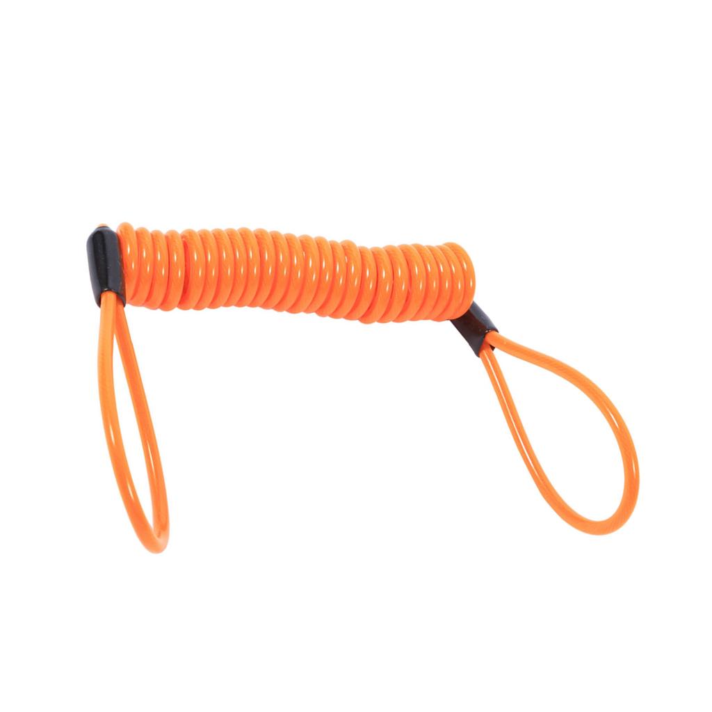 Motorcycle Bike Alarm Disc Lock Antitheft Security Spring Reminder Coil Cable Orange