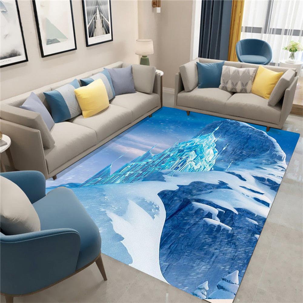 Tapete de Área Floco de Neve Elsa Congelada para Decoração de Quarto de Meninas, Tema Princesa, Quarto de Bebê, Sala de Jogos, Tapete Macio de Chão, Presente para Crianças Fãs