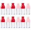 5pcs 8ml Bottle Shaped Empty Lip Gloss Tube Bottle Container Clear Plastic Refillable Lip Balm Bottles With Rubber Inserts