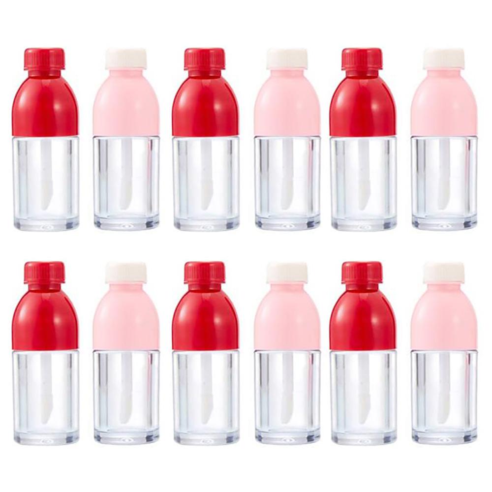 5pcs 8ml Bottle Shaped Empty Lip Gloss Tube Bottle Container Clear Plastic Refillable Lip Balm Bottles With Rubber Inserts