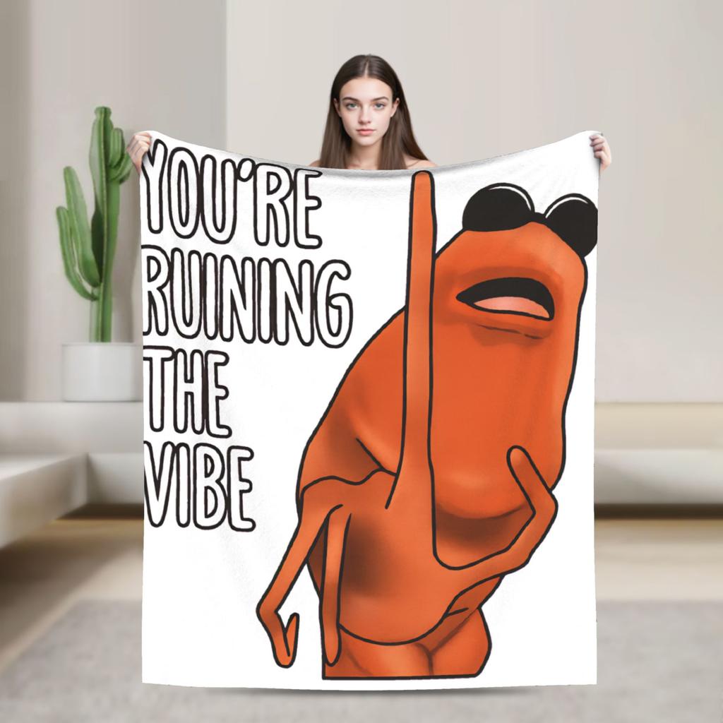 Marcus the Worm Funny Meme Plush Blanket Girls Boys Flannel Throw Blanket For Living Room Warm Soft Quality Bedspread