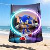 1pc Sonic, Speed Outdoor Personalized Flannel Blanket, Soft, Lightweight Personalized Flannel Blanket, Digital Printing,