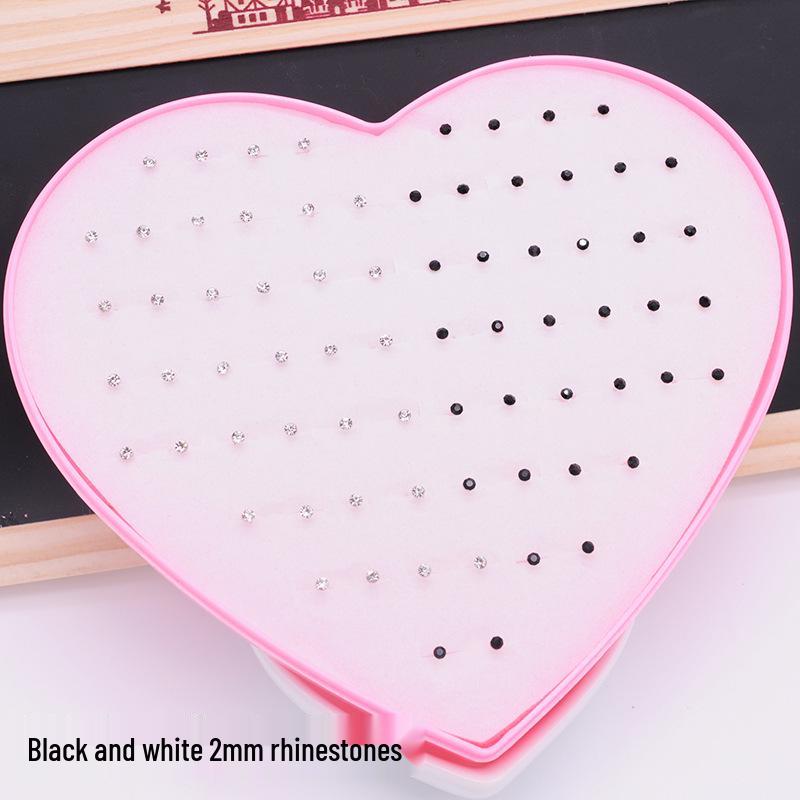 Women's Heart Stud Earrings Set in Acrylic Resin - Boxed Jewelry Accessory