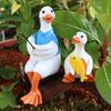 Yousheng 2Pcs Cute Duck Statues Waterproof UV Resistant Funny Cartoon Duck Garden Figurines Indoor Outdoor Decorations