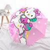 Hello Kitty, Unicorn Automatic Open/Close Umbrella-Cute Umbrella with Cute Design, Portable 3-Fold Compact Umbrella for Men & Women, Hallowe