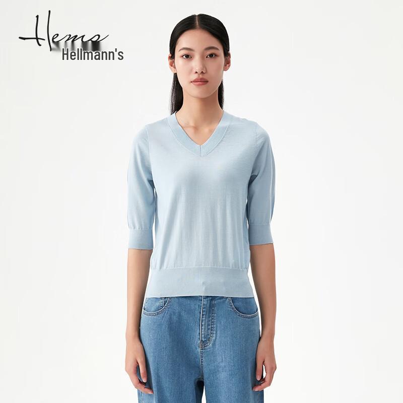 Haier Mans Women's V-Neck Half-Sleeve Wool Blend Sweater