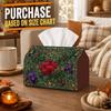1pc Autumn Tissue Box Holder with Arts Crafts Botanical Design-Orchid Floral,Durable Polyester,Ideal for Kitchen,Living Room,Bedroom,Bathroom,Car-Seas