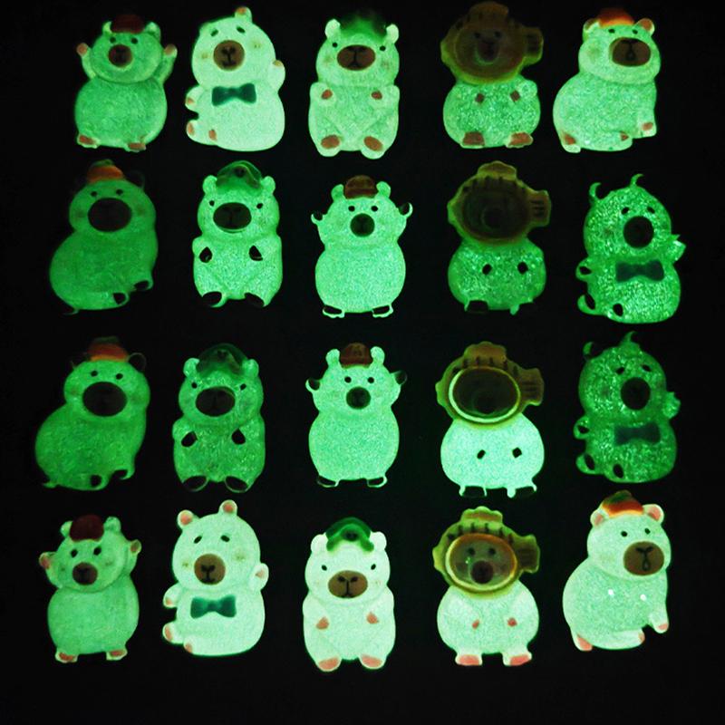 10 stk/sett Capybara Resin Tilbehør Barnas DIY Tilbehør Hjemmedekorasjon Små Ornamenter